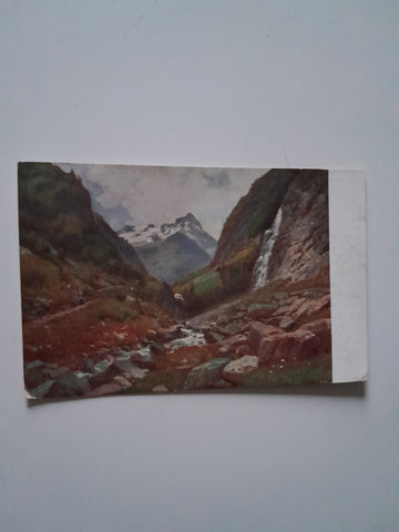 AK Partie ins Nassfeld mit Schareck und Schleierfall. (1912)