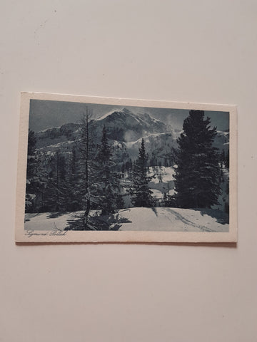 AK Obertauern (Wisenegg) Glöcknerin im Schneetreiben. (Sigmund Pollak) (1922)
