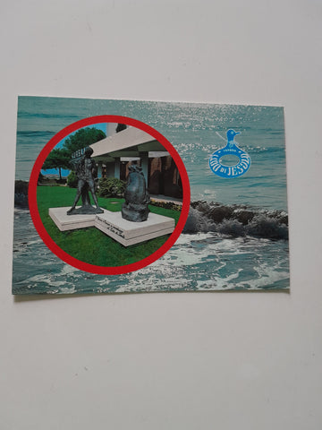 AK Lido di Jesolo. Giovani D'Europa. Scultore A. Murer.