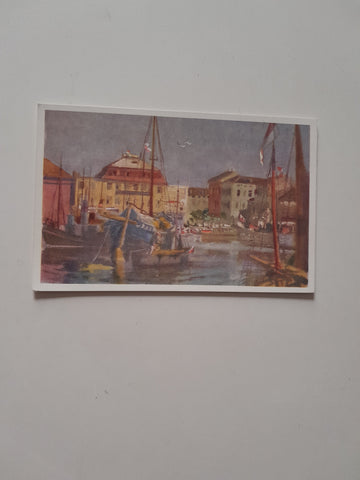 AK Seebad Grado. Hafen und Hotel Metropole. (R. Hofmann pinx)