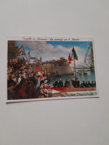 AK Trieste. Castello di Miramare. La Partenza per il Messico.