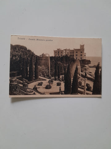AK Trieste - Castello Miramare, giardino.