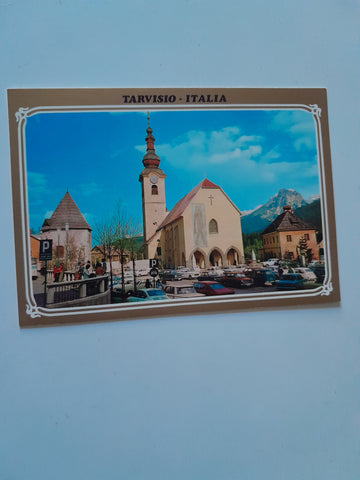 AK Tarvisio. Piazza Unita e Chiesa Parrocchiale.
