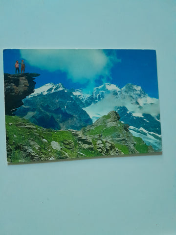 AK Alagna Valsesia. La catena del M. Rosa dal pianoro di Bocchetta Pisse.