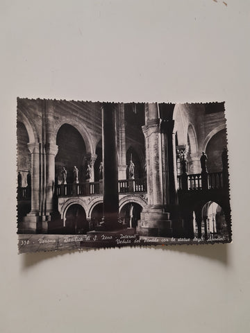 AK Verona. Basilica di S. Zeno Interno Veduta del Pontile con le statue degli Apostoli.