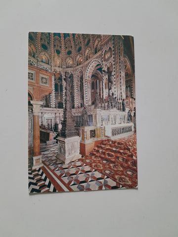 AK Padova. Basilica di S. Antonio. Candelabro del Briosco e Altare Maggiore.