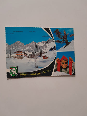 AK Skiparadies Dachstein. Dachstein-Südwand. Berghotel Türlwand.