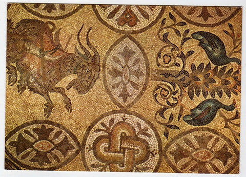 AK Aquileia – Basilica – Cripta degli scavi: Particolare del mosaico.