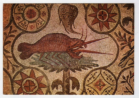 AK Aquileia – Basilica – Cripta degli scavi: Particolare del mosaico.