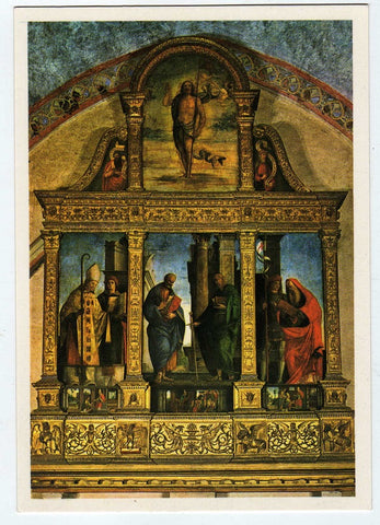 AK Aquileia. Basilica di Poppo. Trittico di Pellegrino da S. Daniele (anno 1503).