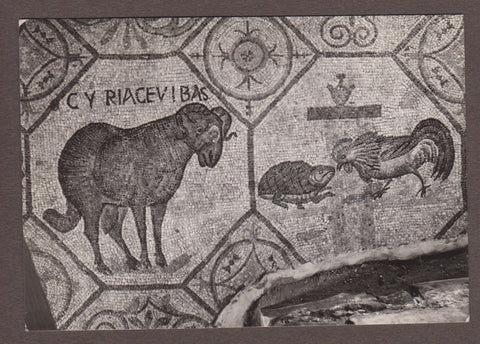 AK Aquileia - Basilica - Cripta degli scavi. L'Ariete con l'Acclamazione: Cyriace vibas e la lotta del gallo con la tartaruga.