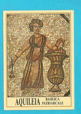 AK Aquileia. Basilica patriarcale - Mosaico pavimentale Figura di offerente con cesta di pani.