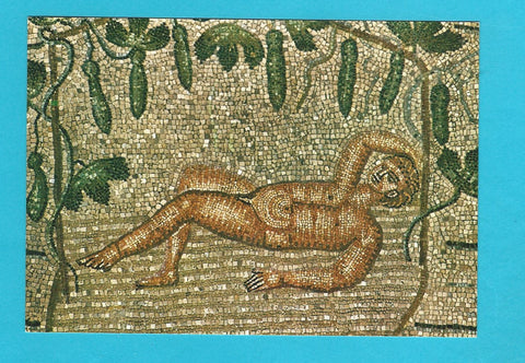 AK Aquileia. Basilica di Poppo. Mosaico pavimentale. Il riposo di Giona.