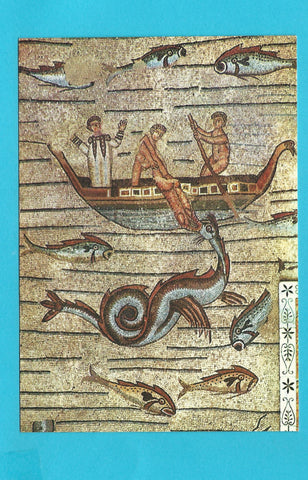 AK Aquileia. Basilica di Poppo. Mosaico pavimentale. Giona ingoiato dal mostro marino.