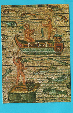 AK Aquileia. Basilica di Poppo. Mosaico pavimentale. Scene di pesca.