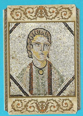 AK Basilica di Aquileia. pavimento musivo. Figura di Donatrice.