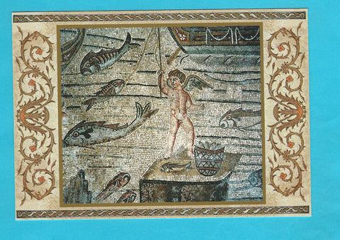 AK Basilica di Aquileia. pavimento musivo. Putto pescatore: dalla scena di Giona.