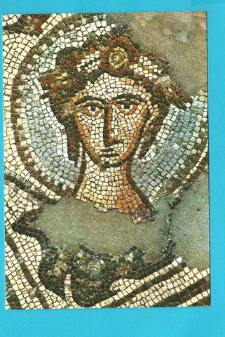AK Aquileia. Particolare del Buon pastore (Oratorio paleocristiano) Protome della Primavera.