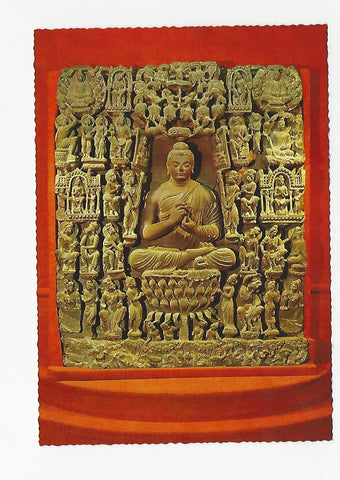 AK Karachi. Gandhara Sculpture, Praying Budha.