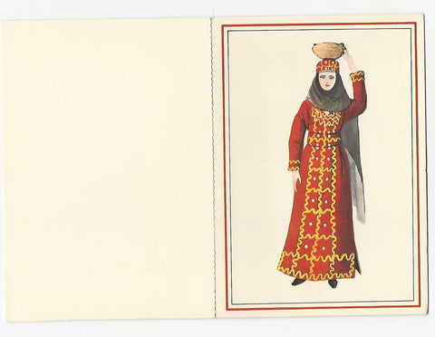 Trachten-Karte Bedouin Costume still being worn today. From an "Artisanat Libanais" model doll.