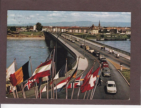 AK Europa-Brücke Kehl-Straßburg. VW-Käfer. Oldtimer