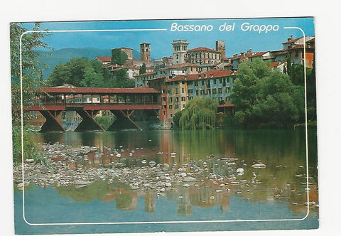 AK Bassano del Grappa. Ponte degli Alpini - castello degli Ezzelini.