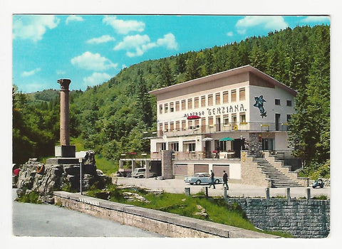 AK Massiccio del Grappa. Ponte San Lorenzo.  Albergo Genziana.