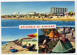 AK Spiaggia di Bibione. Ungelaufen, aber beschrieben mit Briefmarke.