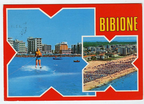 AK Bibione. Panorama dal mare e veduta aerea.