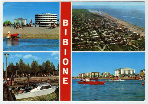 AK Bibione. Spiaggia. Dall'aereo. Approdo a Pineda e Casoni dei Pescatori. Vita di mare.