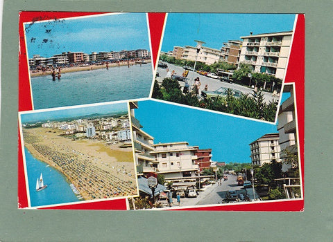 AK Bibione. Veduta dal mare ed aeree della spiaggia. Panoramiche del Lido del Sole.