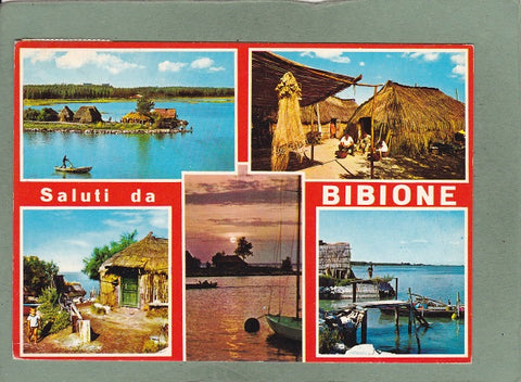 AK Saluti da Bibione. Casoni di pescatori.