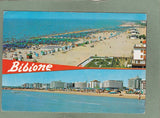 AK Bibione. Panorama della spiaggia e veduta dal mare.