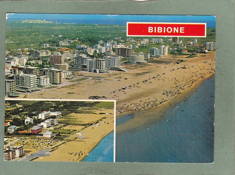 AK Bibione Spiaggia. Panorama aereo e campeggio colonie.