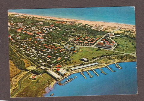 AK Bibione Pineda. Veduta aerea e darsena.