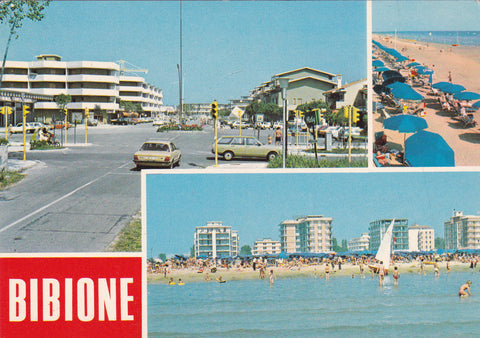 AK Bibione. Piazzale Po. - La Spiaggia - veduta dal mare.