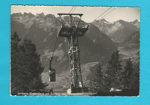AK Seilbahn Muttersberg mit Rätikon und Schesaplana.