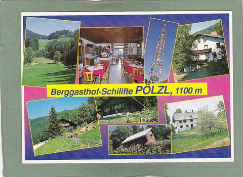 AK Kindberg. Berggasthof-Skilifte Pölzl. Familie Hans Teubenbacher. Herzogberg 9.