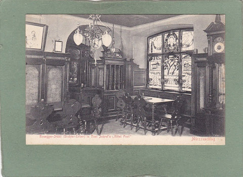 AK Mürzzuschlag. Rosegger-Stübl (Dichter-Erker) in Toni Schruf's „Hotel Post“.