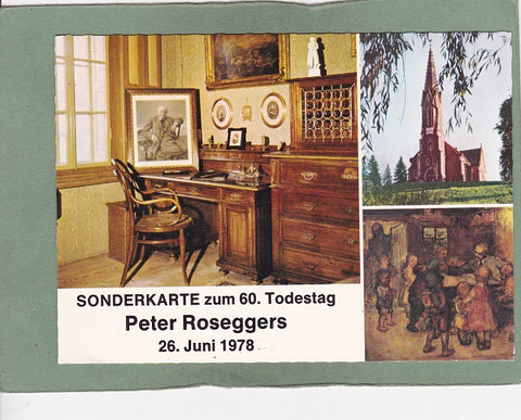 AK Sonderkarte zum 60. Todestag Peter Roseggers 26. Juni 1978.