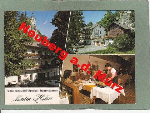 AK Neuberg an der Mürz. Familiengasthof Martin Holzer. Inhaber Hubert Holzer.