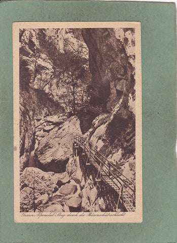 AK Grazer Alpenklubsteig durch die Bärenschützschlucht.  (um1926)