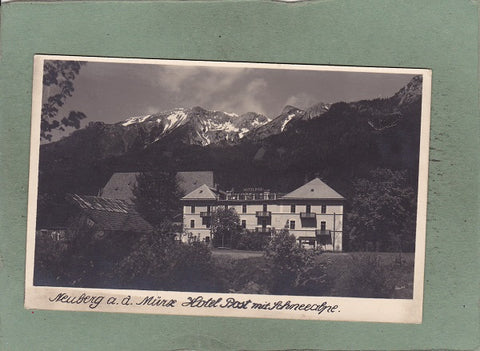 AK Neuberg a.d. Mürz. Hotel Post mit Schneealpe.