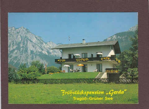 Ak Tragöß – Grüner See. Frühstückspension Gerda. Tragöß Oberort 44.