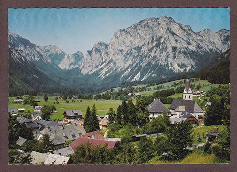 AK Tragöß – Oberort gegen Grießmauer und Pribitz.