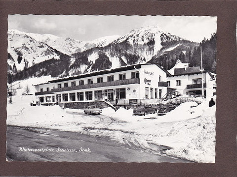 AK Wintersportplatz Seewiesen. A. Pölzl‘s Gasthof u. Pension Seeberghof.