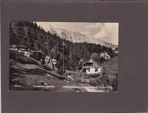 AK Hochschwabgebiet. Alpengasthaus Schwabenbartl in der Fölz. (1942)