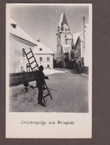 AK Neujahrsgrüße aus Krieglach. (um1945)