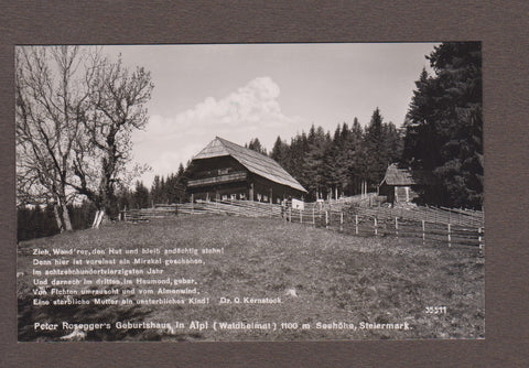 AK Peter Rosegger's Geburtshaus in Alpl (Waldheimat). (1955)