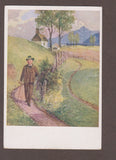 AK Peter Roseggers Heimat. 6. Der Dichter, auf dem Wege nach Krieglach.
